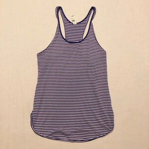 Lululemon Racerback Tank  Medium Size Purple White Stripe Neoprene Size 6